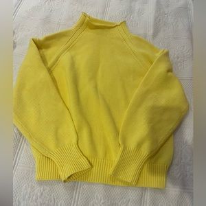 525 America yellow cotton roll neck sweater. Size Small. NWOT.